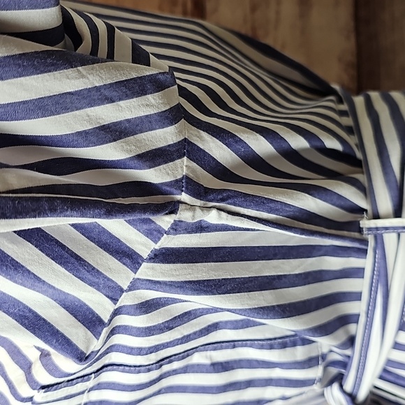 NWT FREE ASSEMBLY STRIPED LONG SLEEVE BELTED BUTTON-UP SHIRT DRESS - Picture 10 of 15